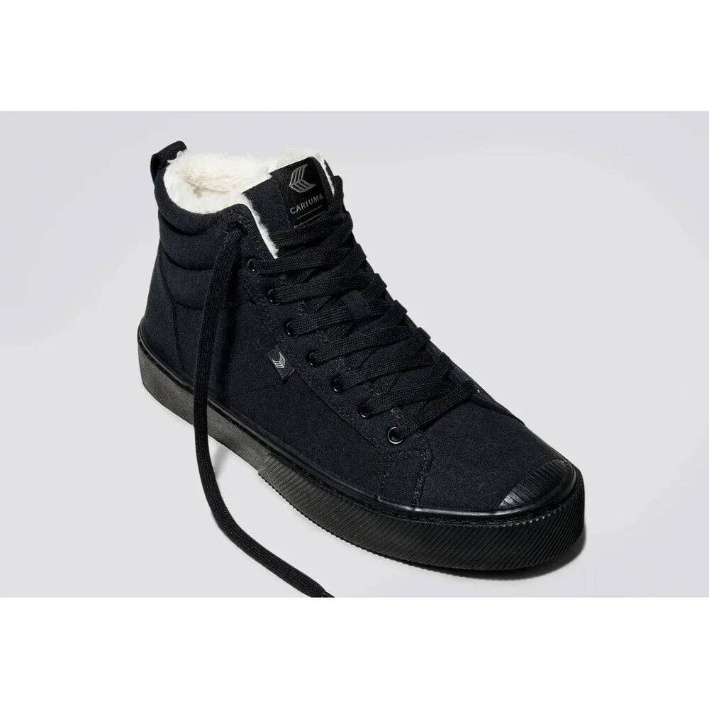 Cariuma OCA Therma High Sneakers Women's US 8 Black Suede Shearling Shoes GAL515